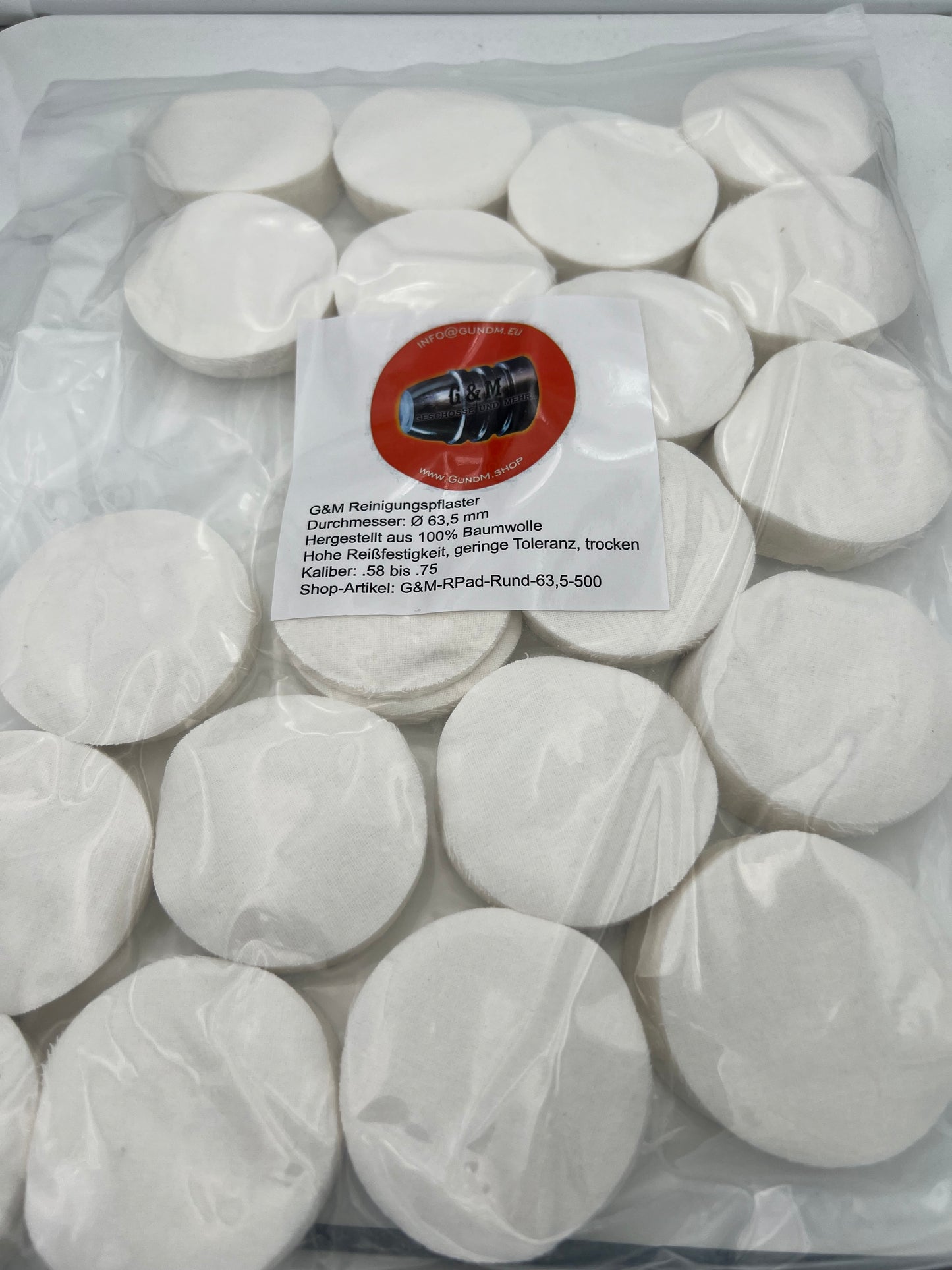Cleaning pads made of fleece | White | Round Ø 3.8 - 6.3 cm