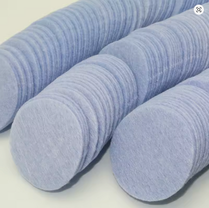 Reinigungspads aus Vlies  | Blau | Rund Ø 4 cm - 5 cm