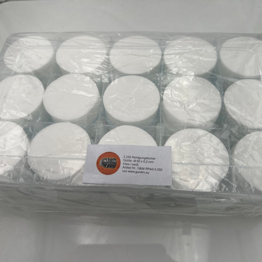 Reinigungspads aus Vlies  | Weiß | Rund 50 x 0,2 mm