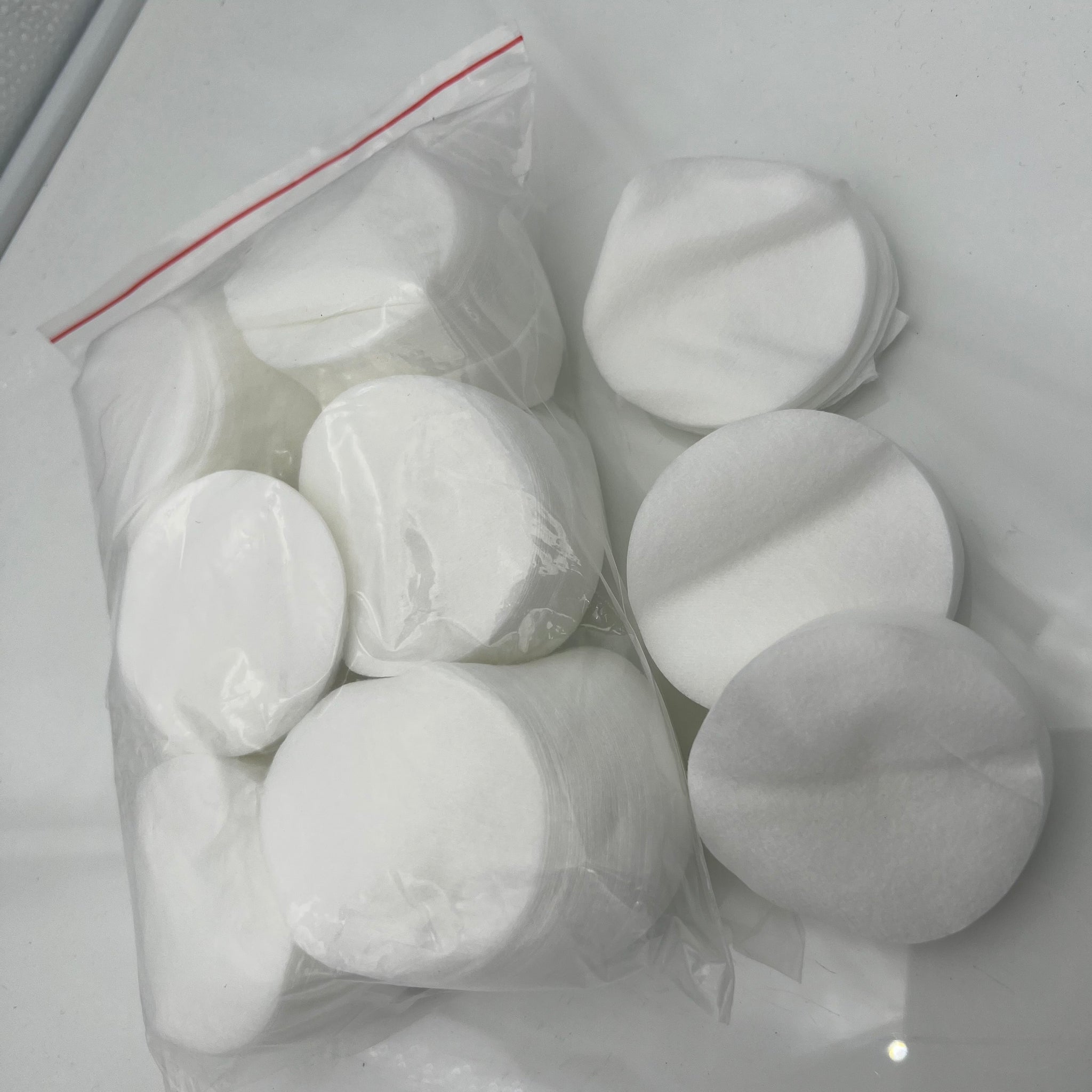 Tampons de nettoyage en polaire | Blanc | Rond Ø 3,8 - 6,3 cm