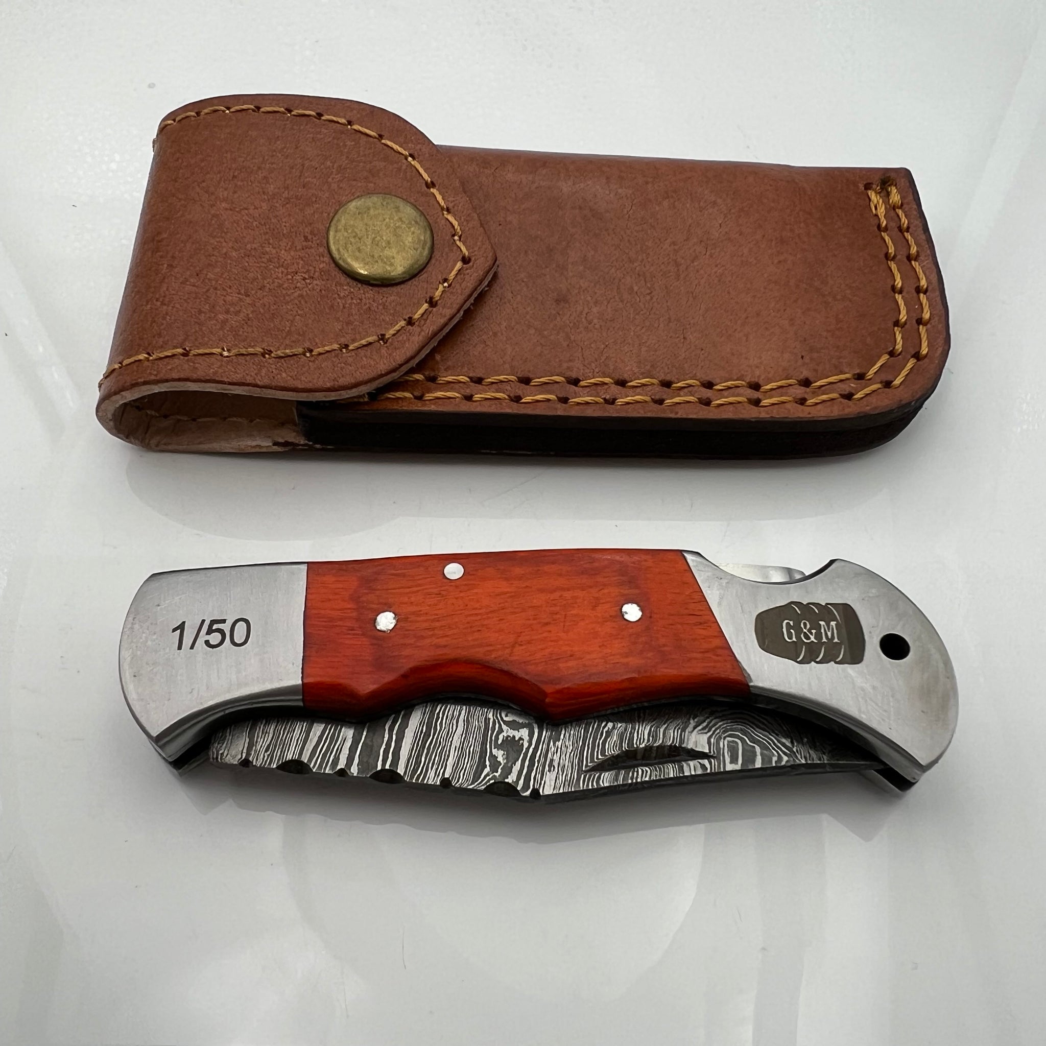 G & M limitiertes Damast Klappmesser