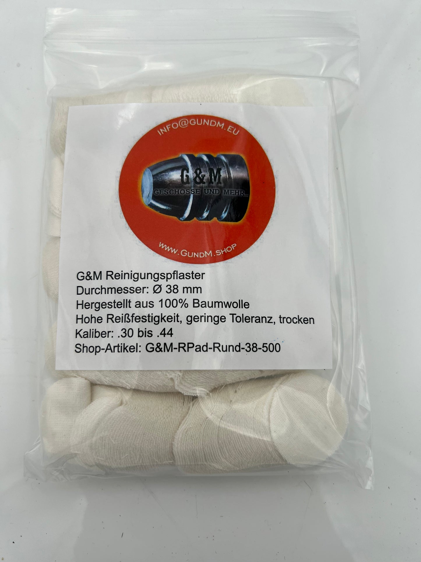 Cleaning pads made of fleece | White | Round Ø 3.8 - 6.3 cm