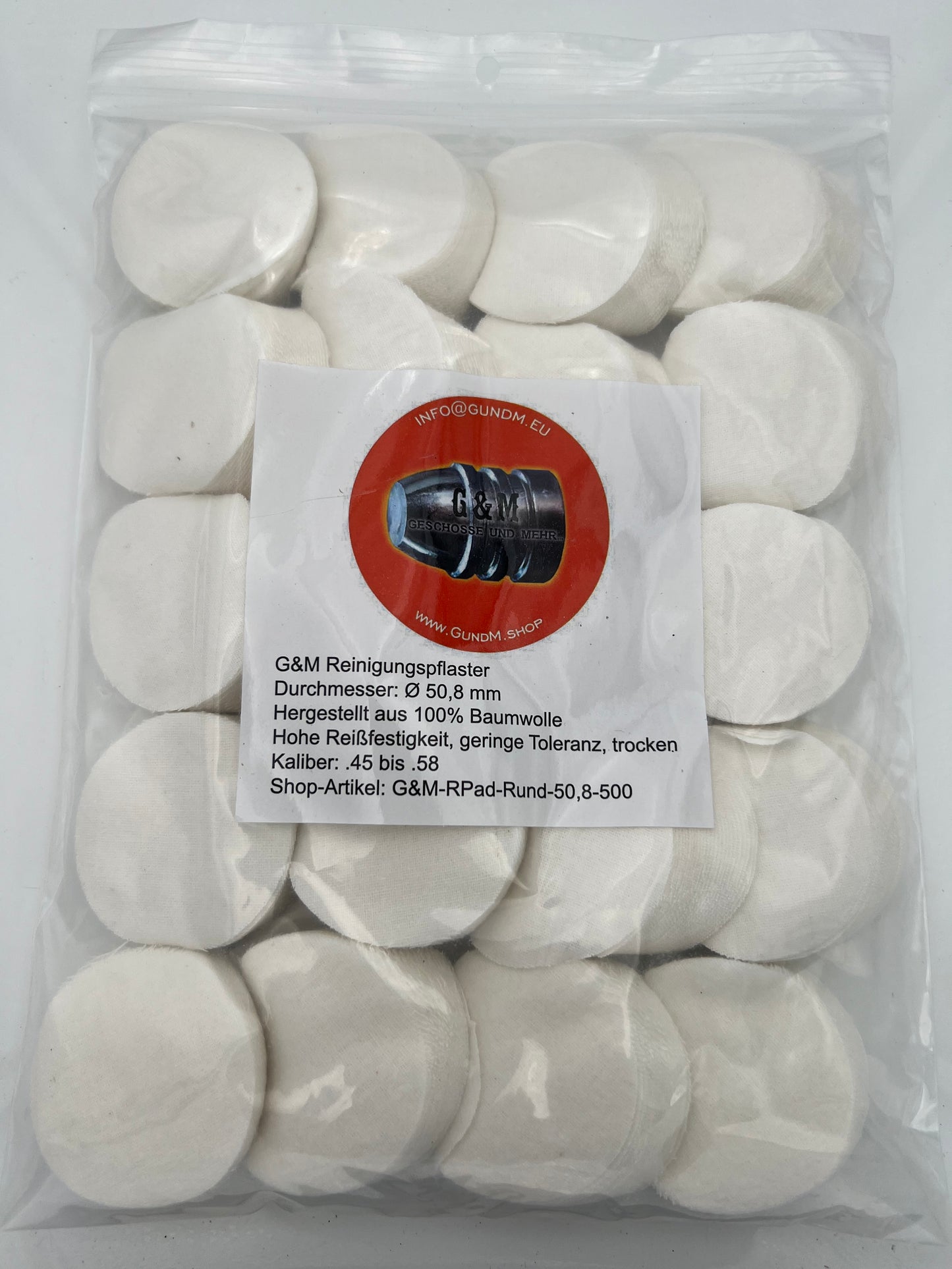 Cleaning pads made of fleece | White | Round Ø 3.8 - 6.3 cm