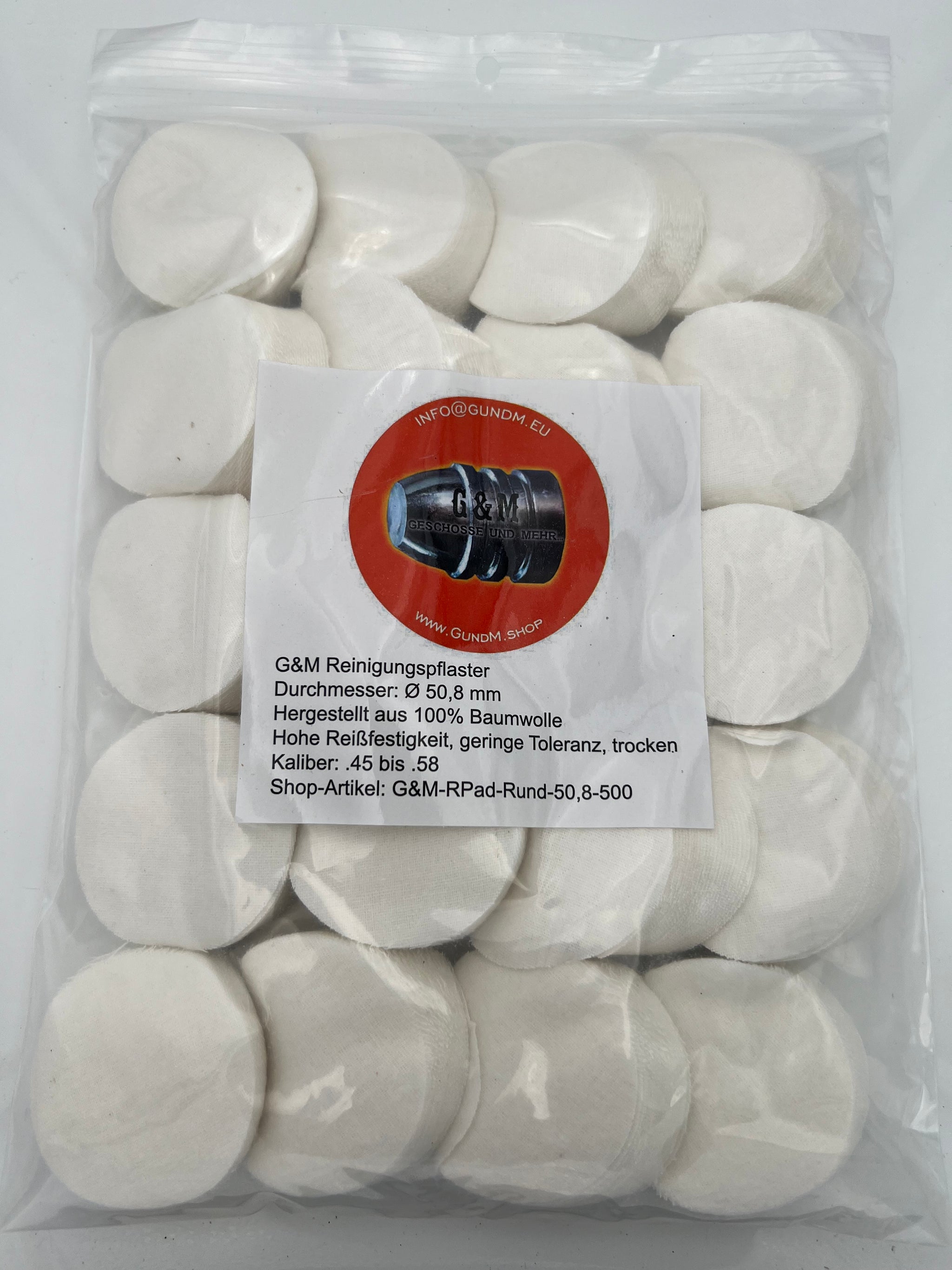 Reinigungspads aus Baumwolle  | Weiß | Rund Ø 38 - 63,5 mm