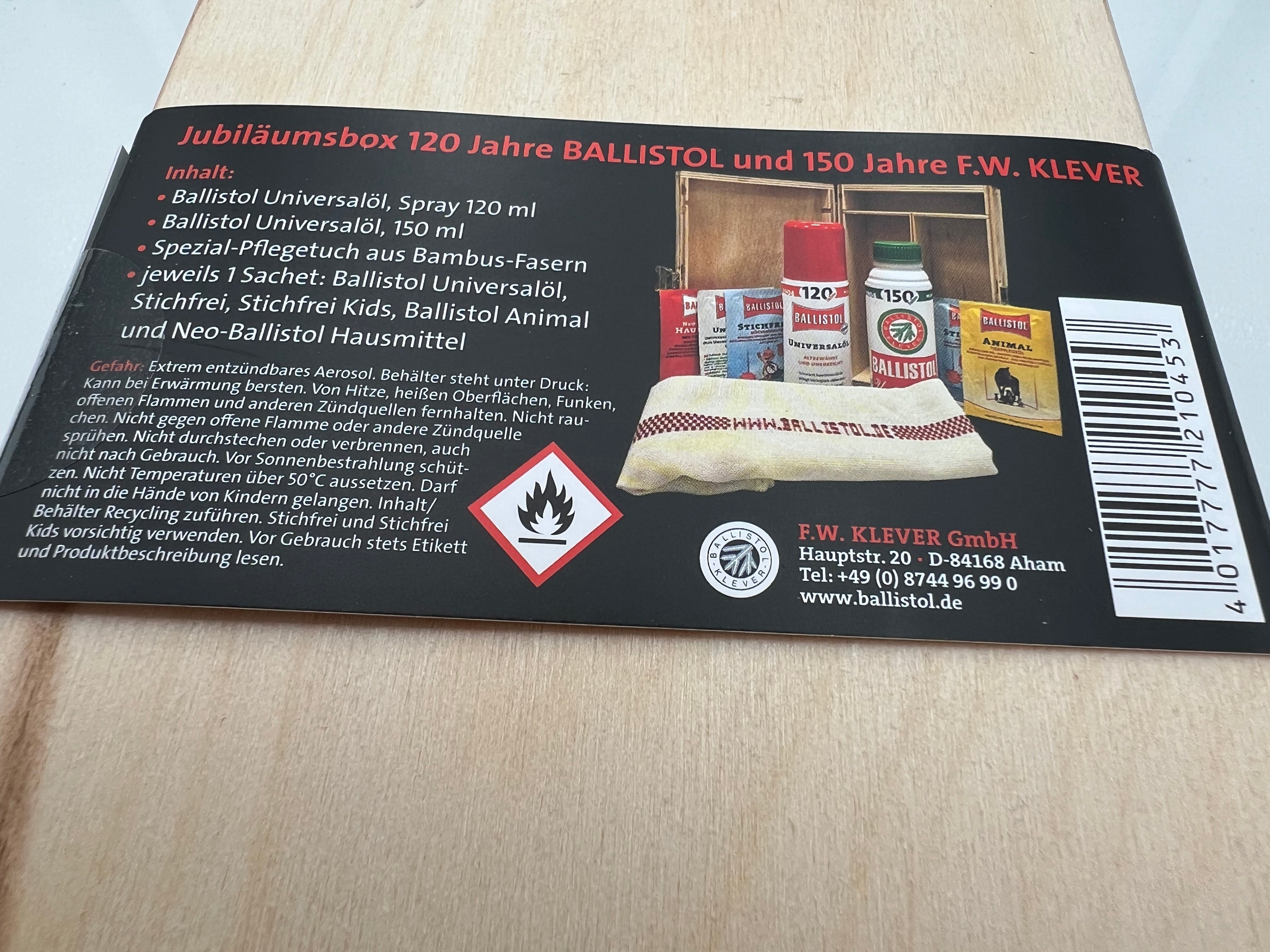 Ballistol Universalöl Jubiläums-Holzbox