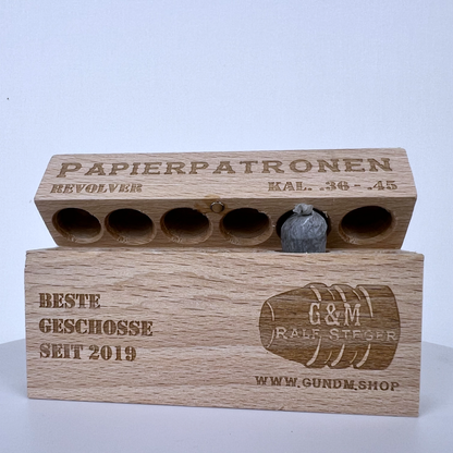 Paper cartridge box cal. 36 - .45 | solid wood