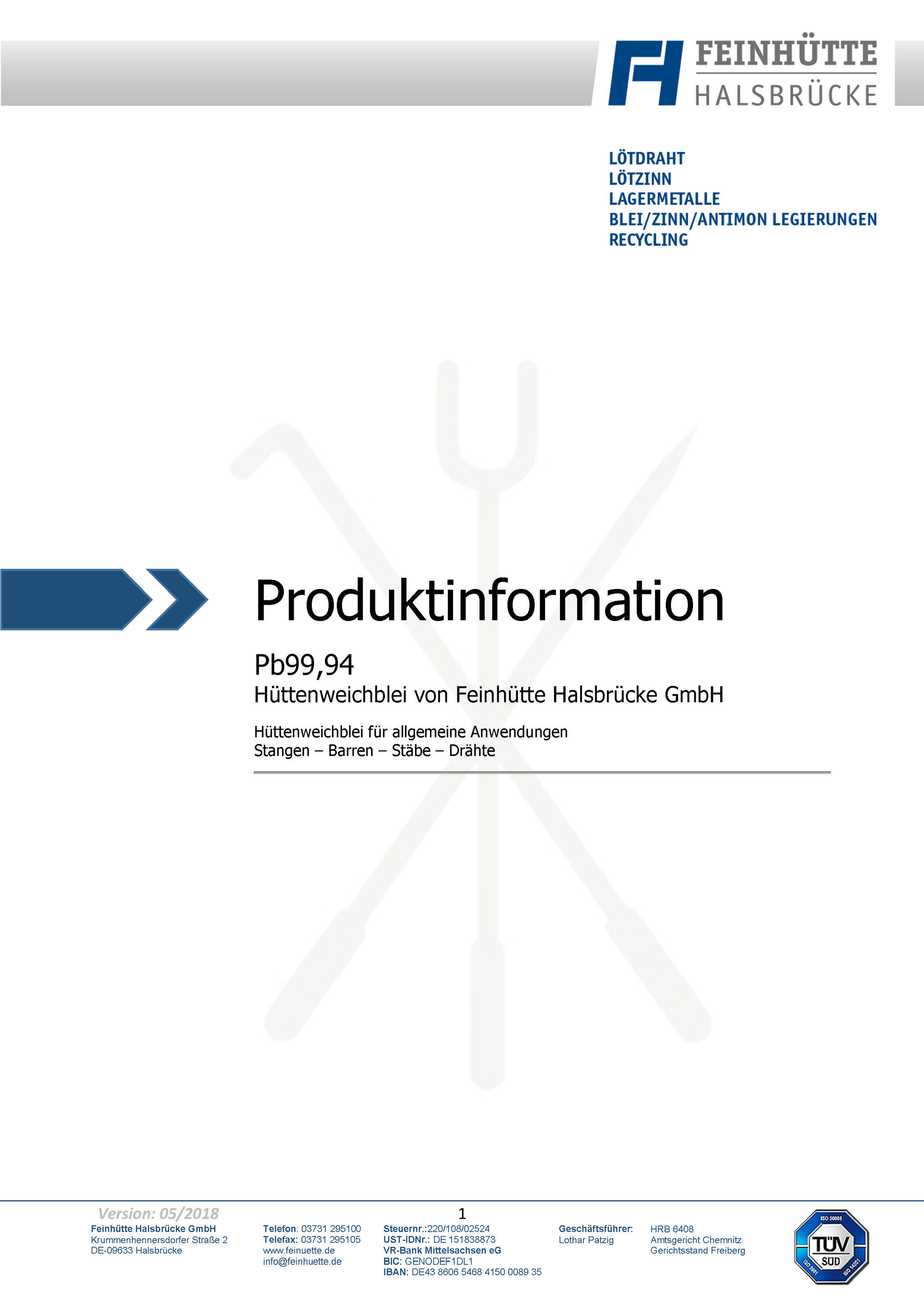 Bleibarren | Rohstoff Blei 99,94% Pb | Kiloware